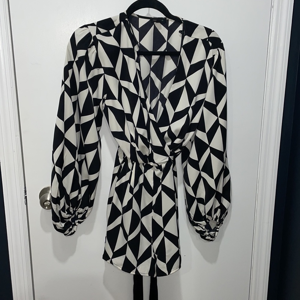 Striped romper balloon sleeve pantsuit